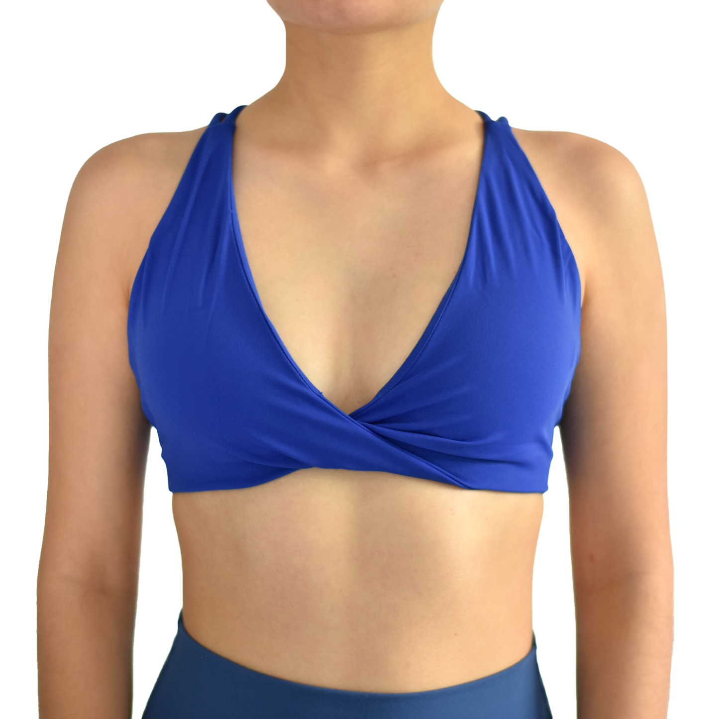 Blue V top