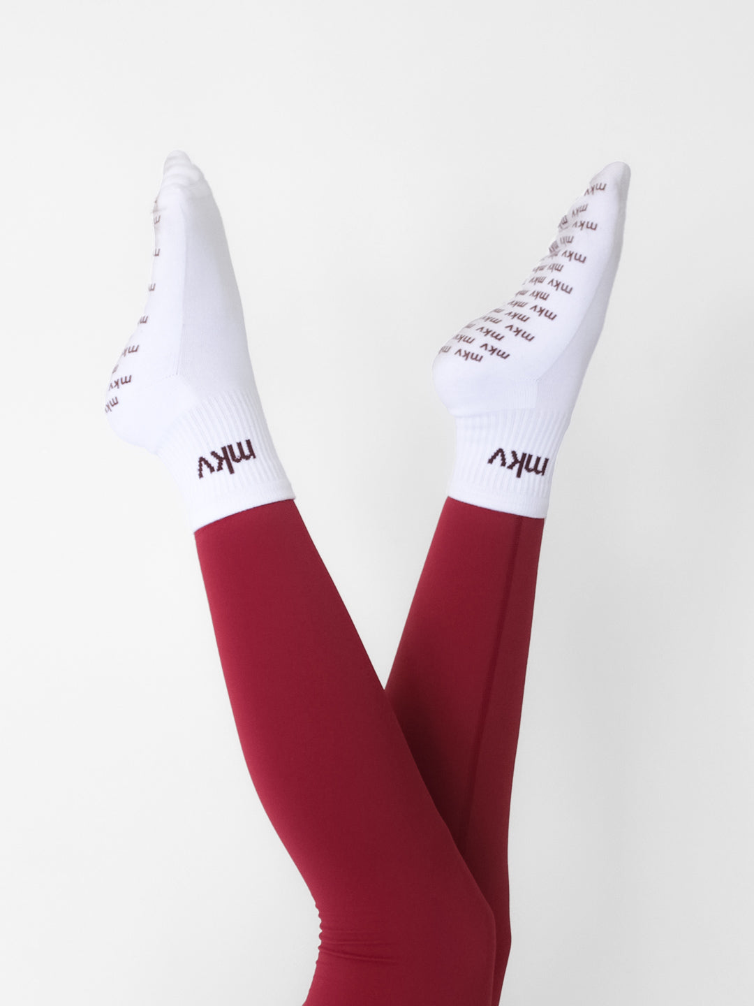 Anti Slip White/Brown Socks