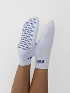 Anti Slip White/Blue Socks