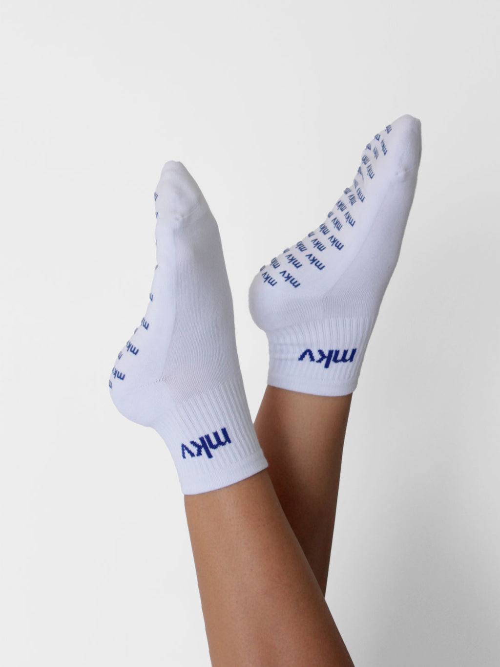 Anti Slip White/Blue Socks